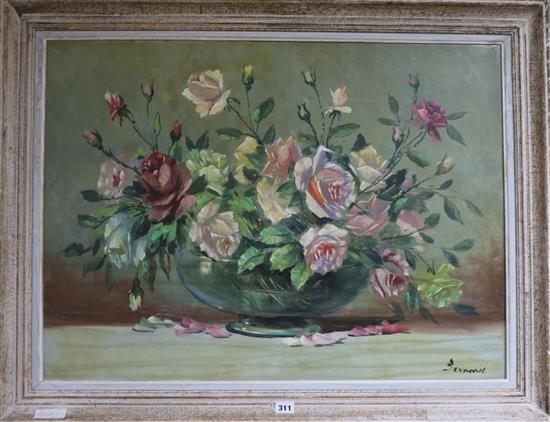 Bernond?, oil on canvas, still life, 58.5 x 79.5cm